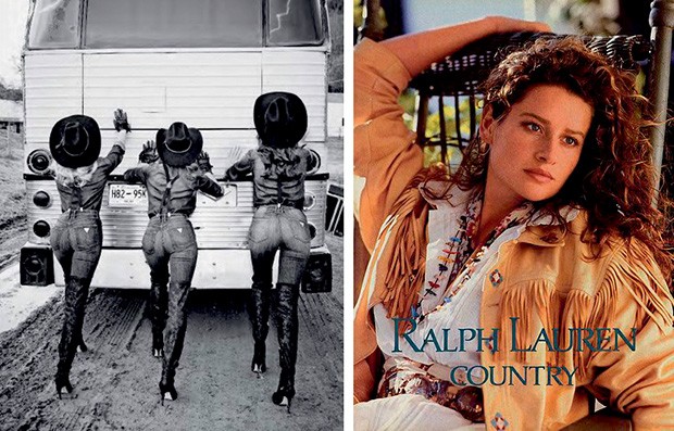 À esquerda, campanhas da Guess (2014) e da ralph Lauren (1989) (Foto: Reprodução e Divulgação)