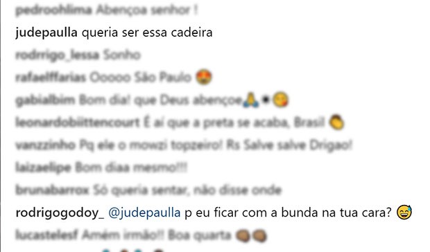 Rodrigo recebe "xaveco" de Ju de Paulla, amiga de Preta (Foto: Reprodução/Instagram)